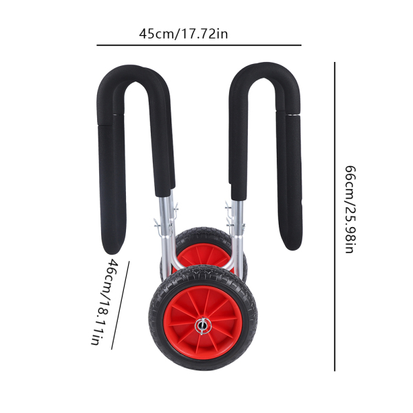 Aluminum Surfboard Cart Paddle Board Rack Storage Shelf with PU Wheel 45*46*66cm